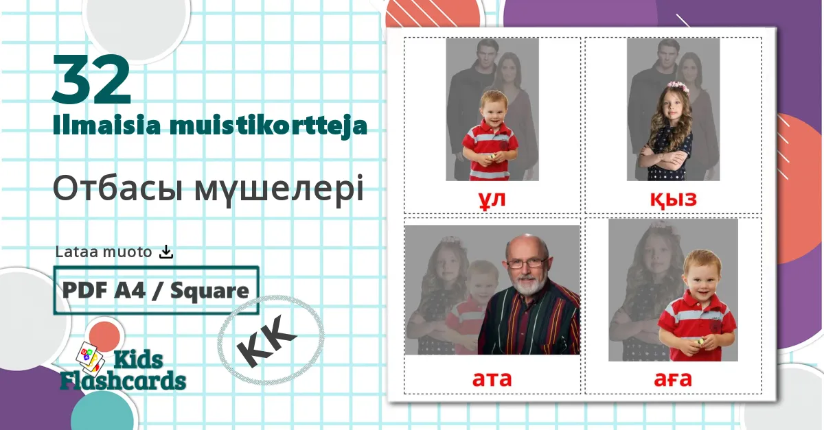 32 Отбасы мүшелері lasten kuvakortit