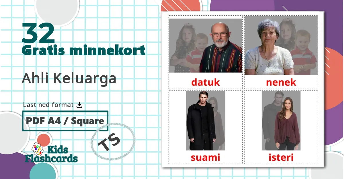 32 Familiemedlemmer bildekort