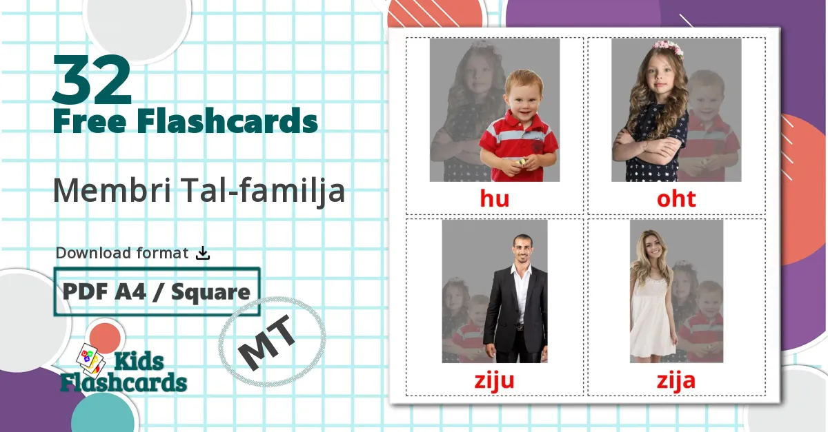 32 Family members flashcards