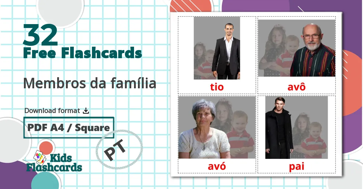 32 Membros da família flashcards