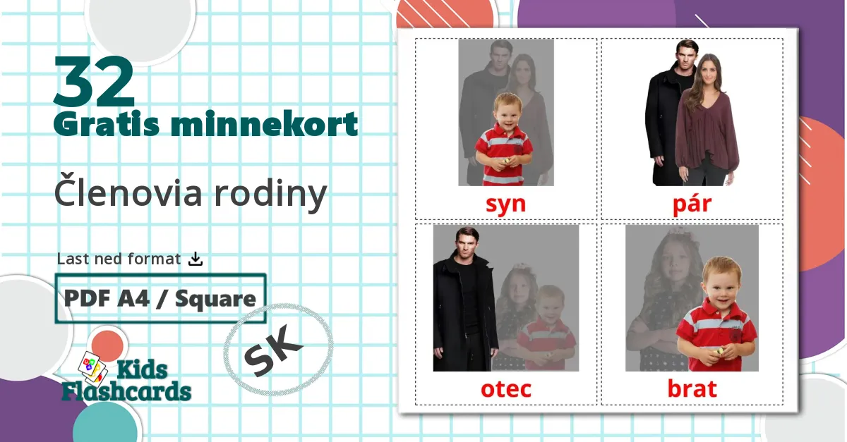 32 Členovia rodiny bildekort