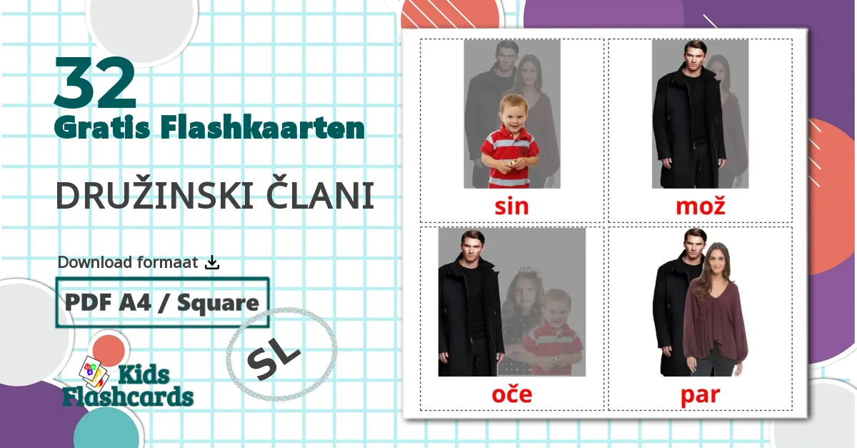 32 DRUŽINSKI ČLANI flashcards