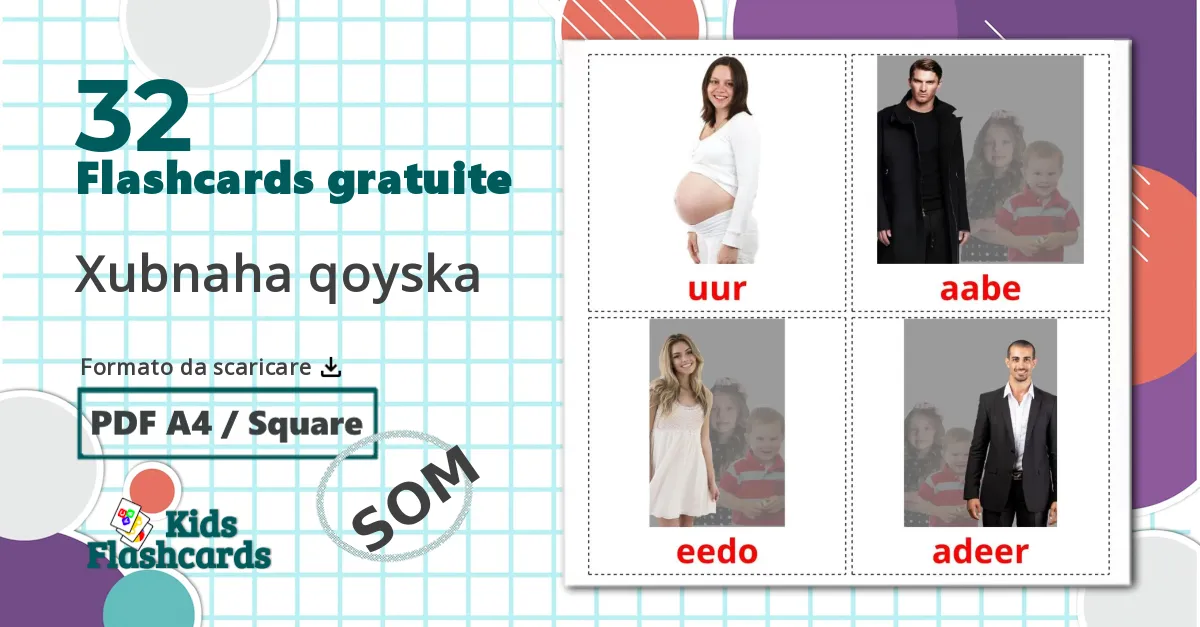 32 flashcards di Xubnaha qoyska