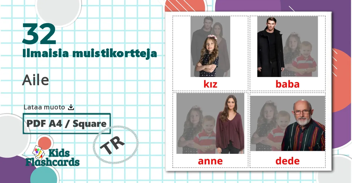 32 Aile lasten kuvakortit