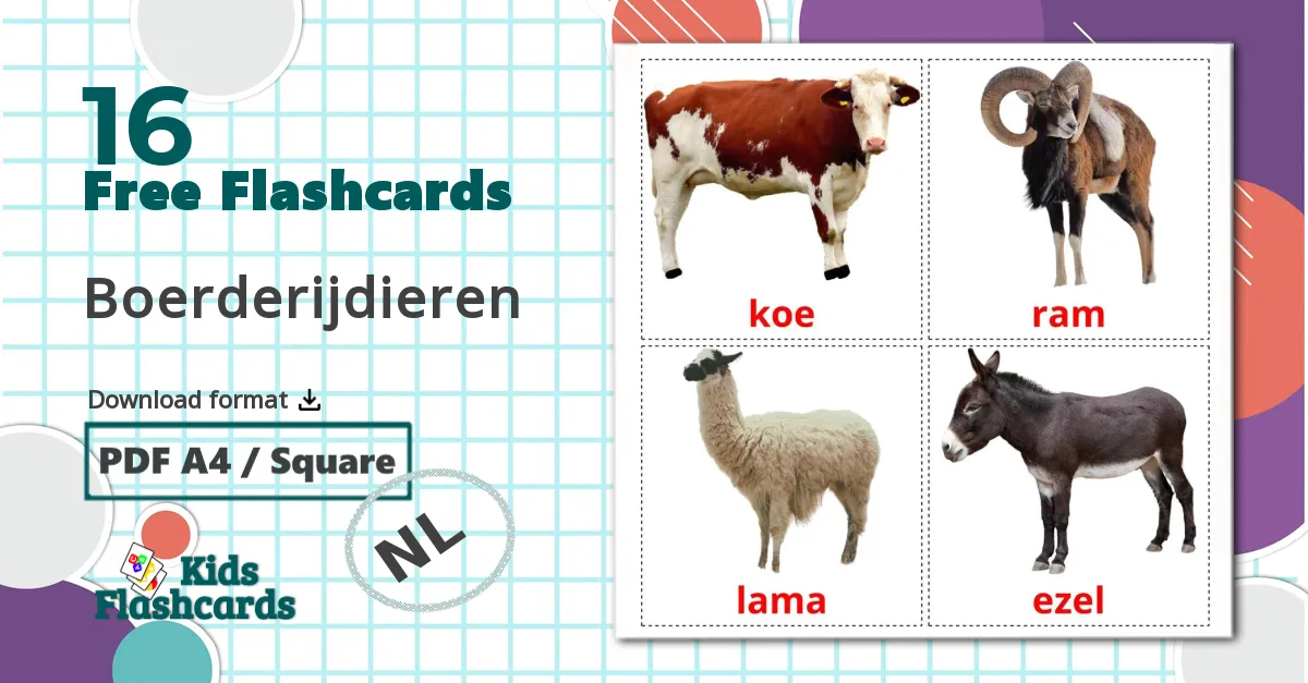 16 Boerderijdieren flashcards