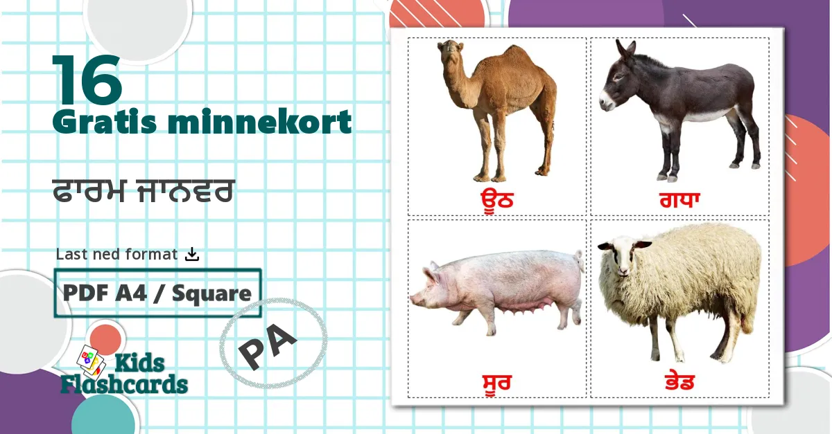 16 ਫਾਰਮ ਜਾਨਵਰ bildekort