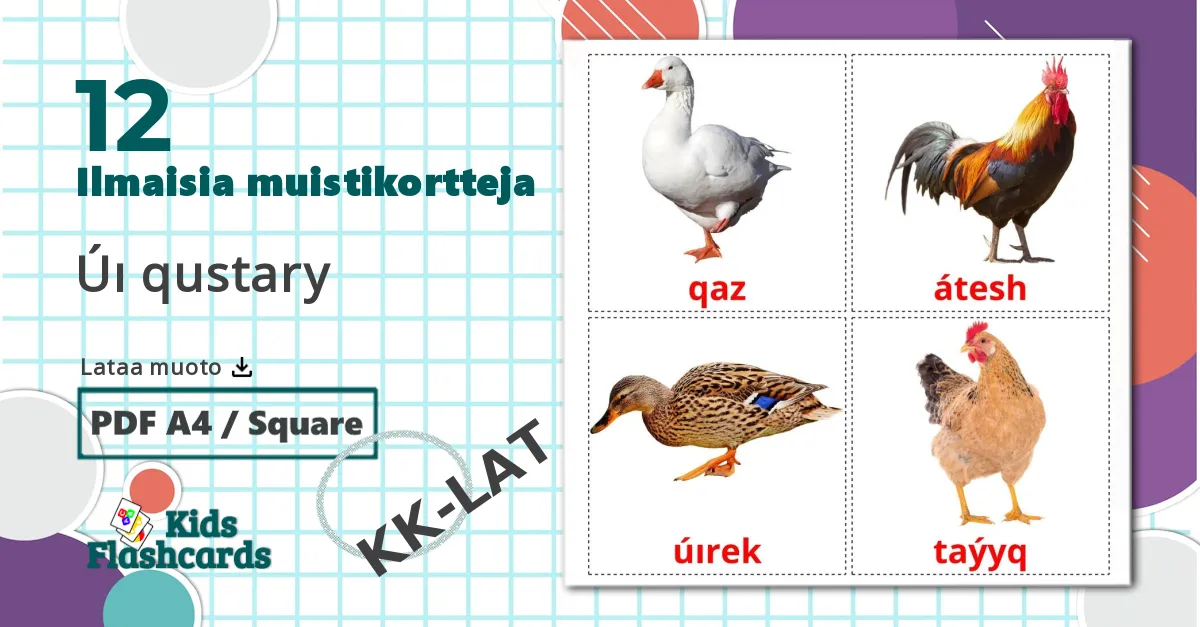 12 Úı qustary lasten kuvakortit