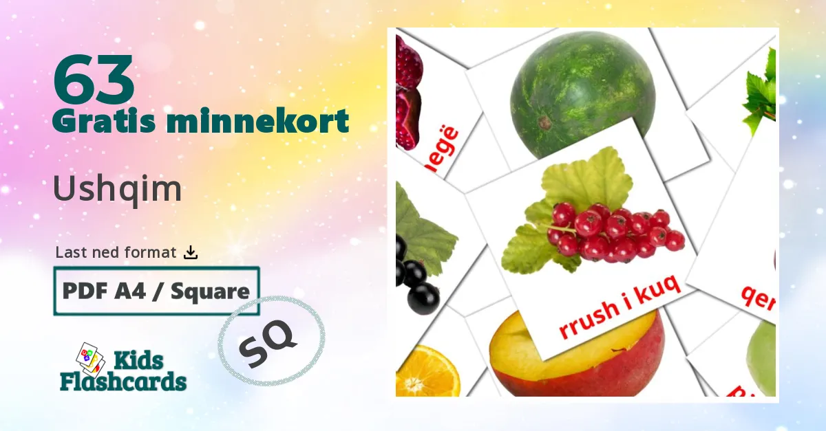 63 Ushqim bildekort