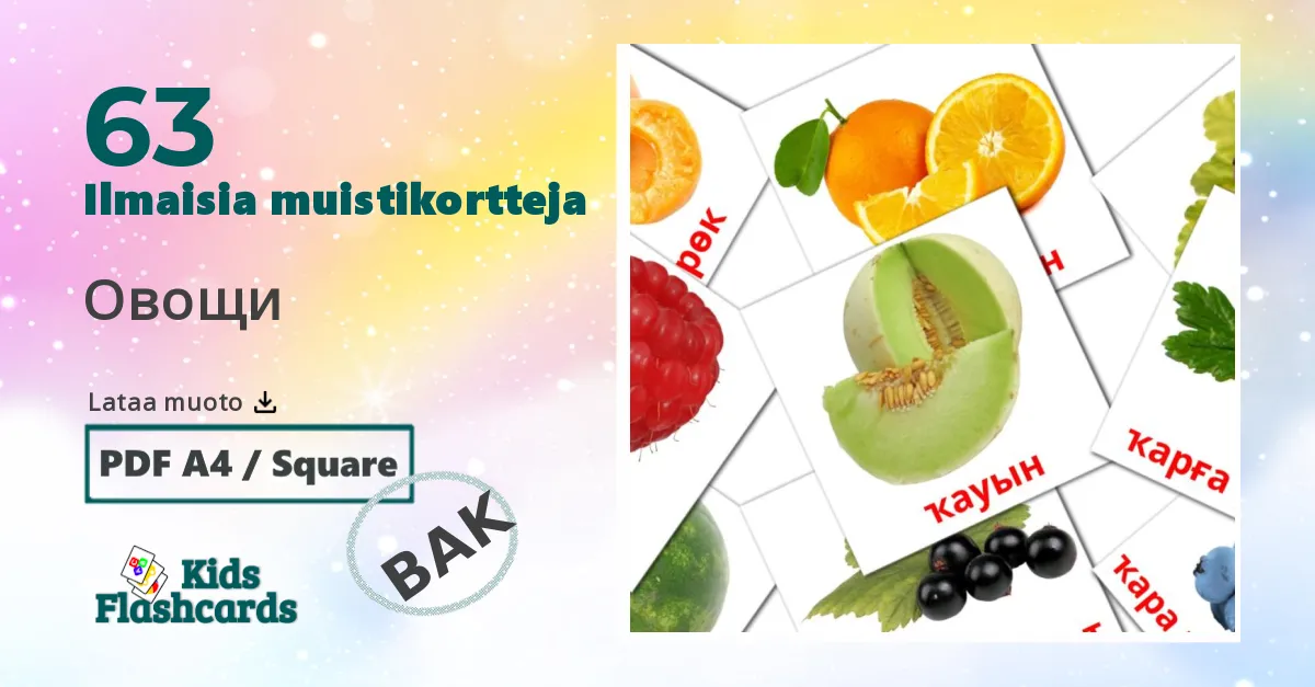 Ruoka  lasten kuvakortit