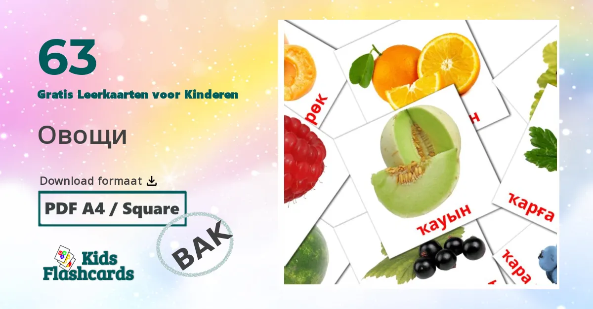 Eten Leerkaarten voor kinderen