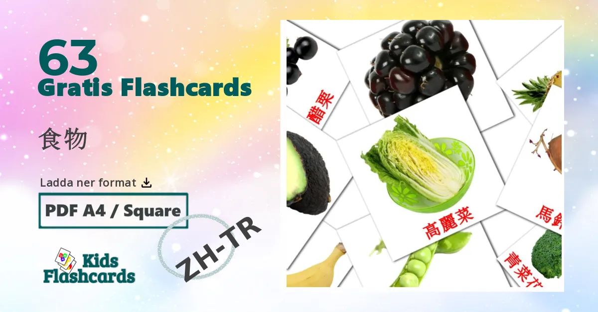食物 kinesiska(traditionell) ordkort