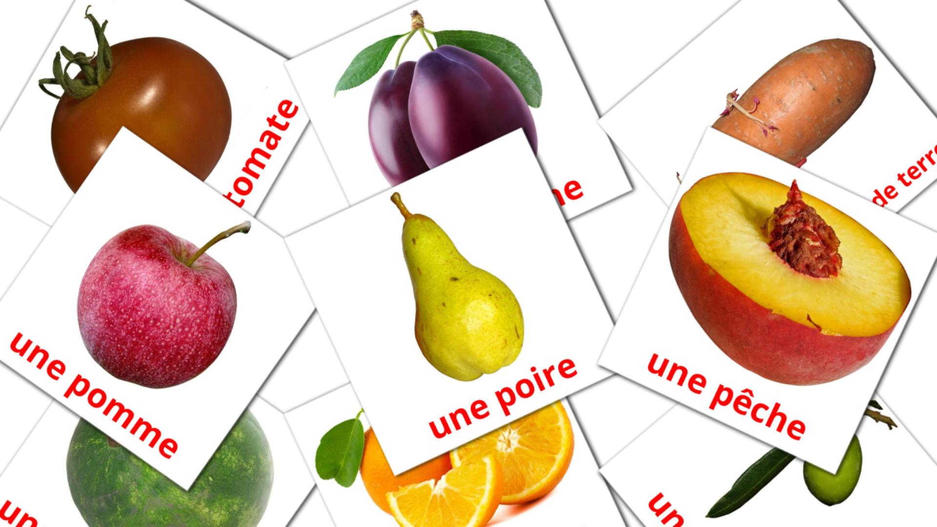 Nourriture Flashcards di vocabolario francese