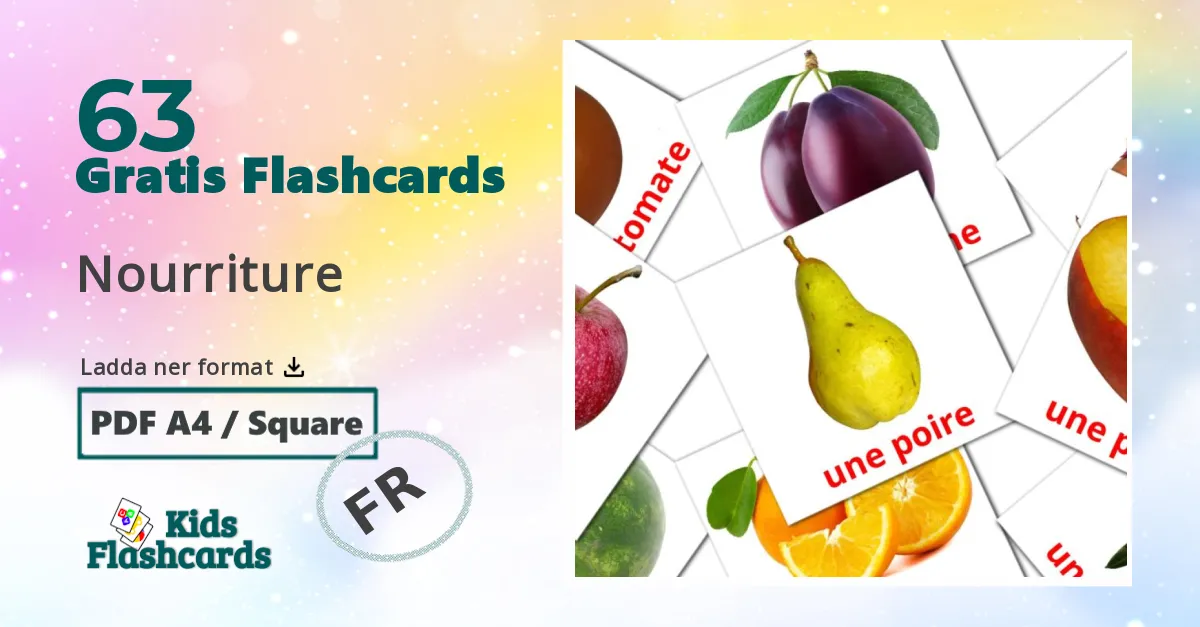 Nourriture franska ordkort