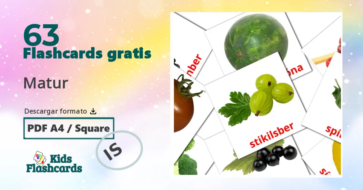 islandés tarjetas de vocabulario en Matur