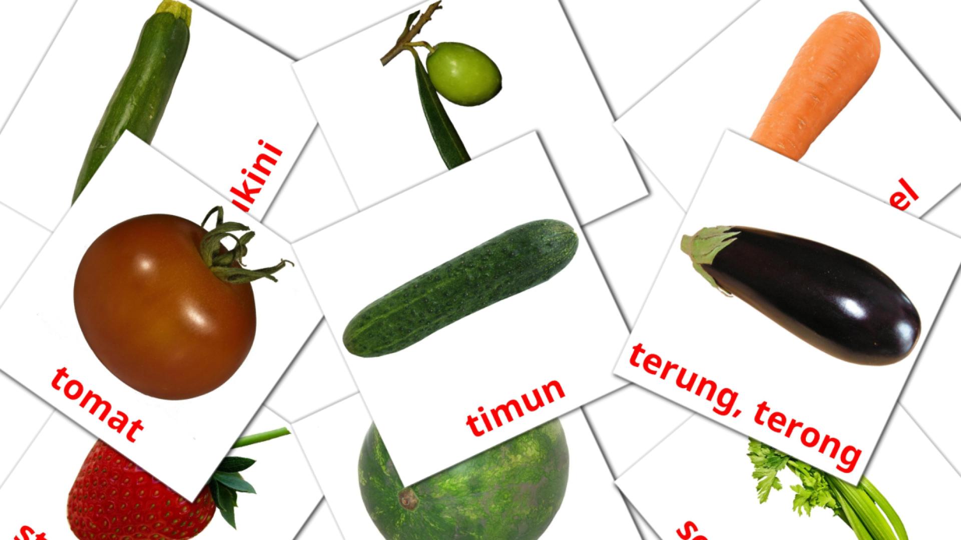 tarjetas didacticas de Buah - buahan