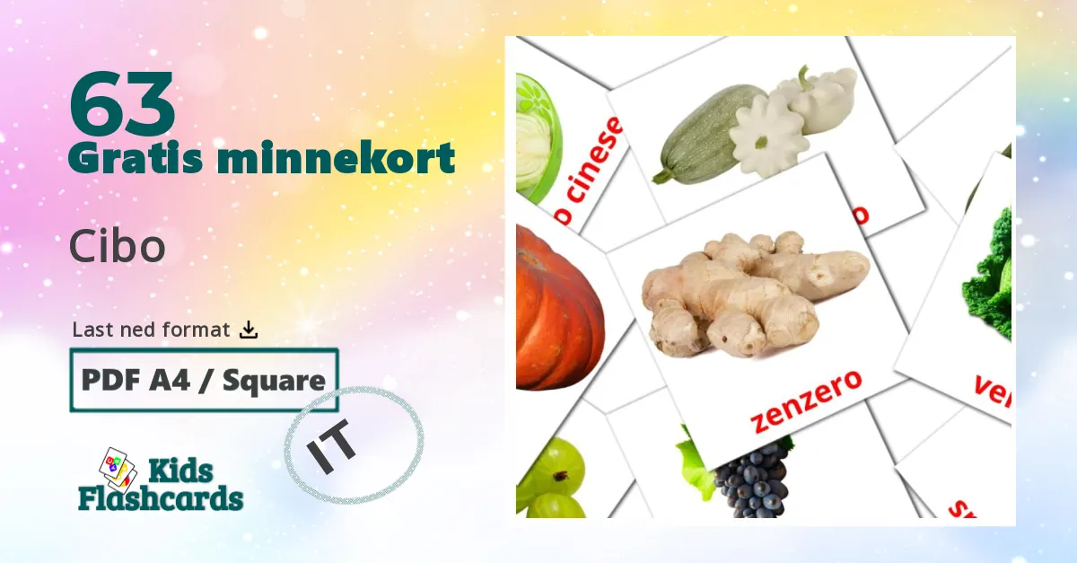 63 Cibo bildekort