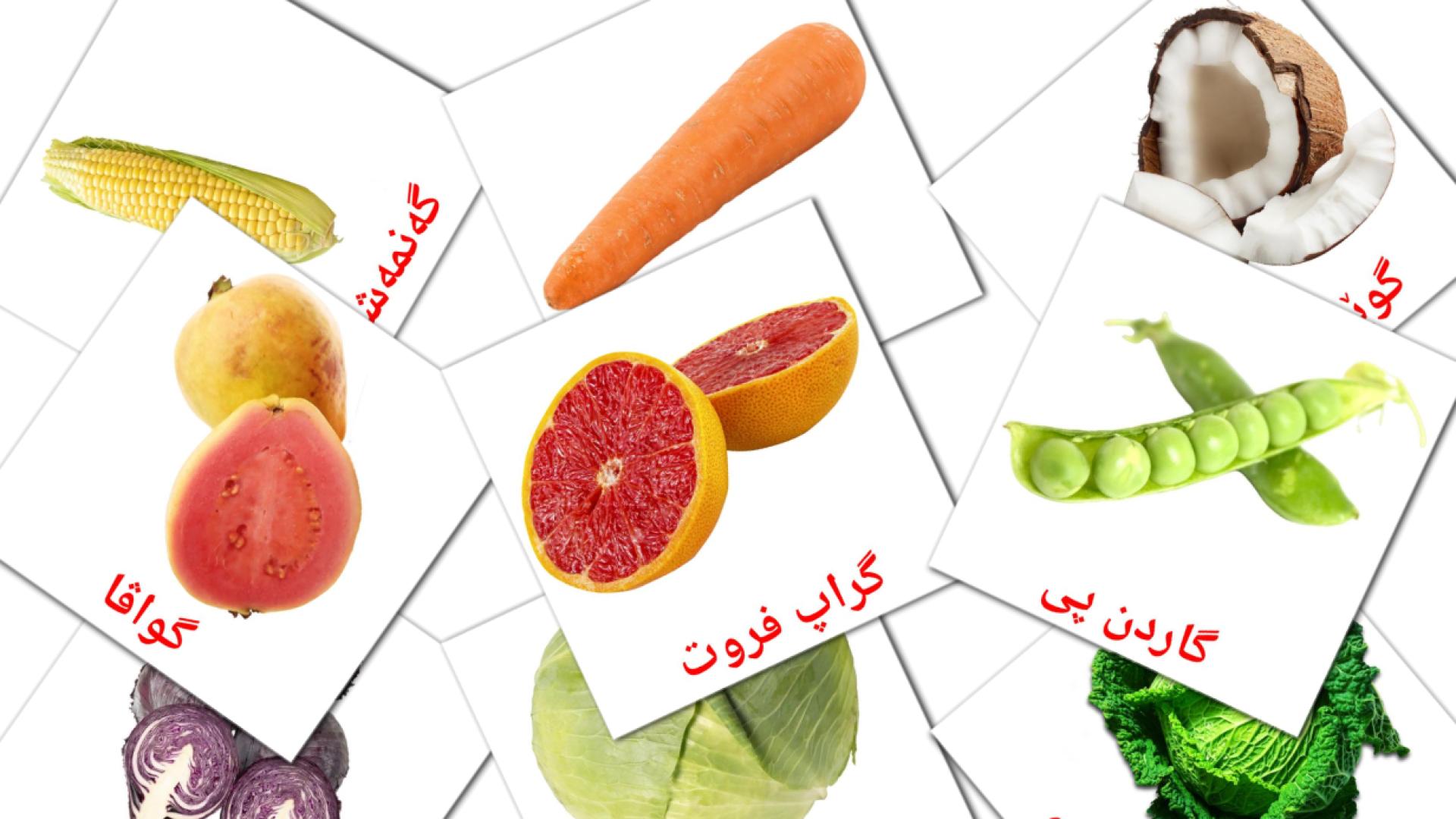 خواردن Flashcards di vocabolario kurdish(sorani)