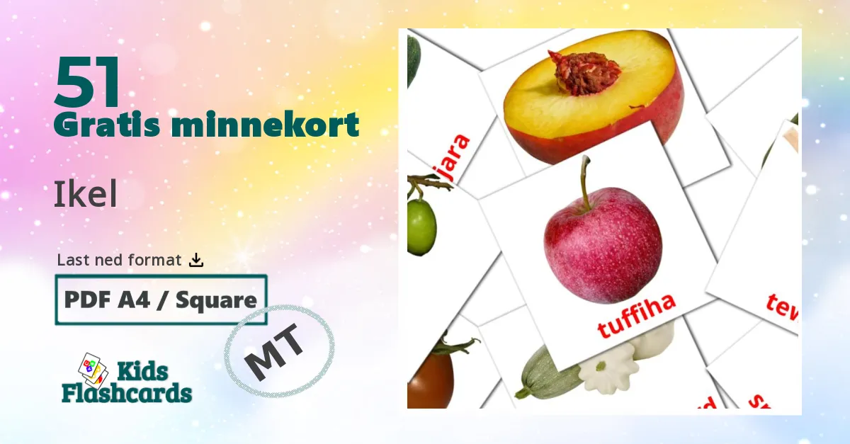 Ikel bildekort for barn på maltesisk