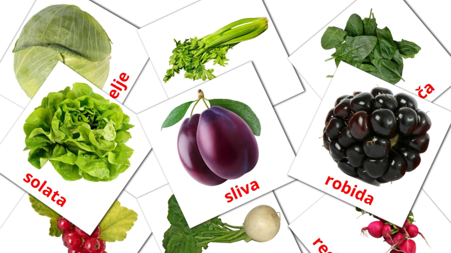 esloveno tarjetas de vocabulario en Hrana