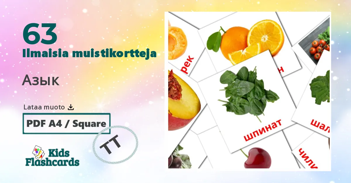 63 Азык lasten kuvakortit