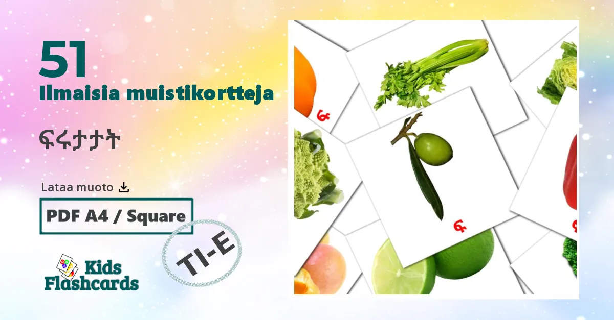Ruoka  lasten kuvakortit