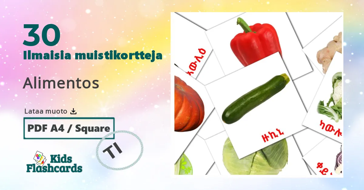 Ruoka  lasten kuvakortit