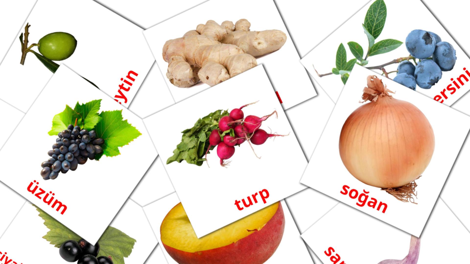 turco tarjetas de vocabulario en gıda