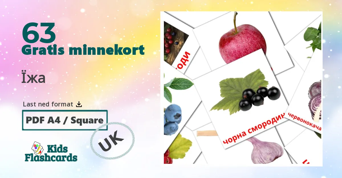 63 Їжа bildekort