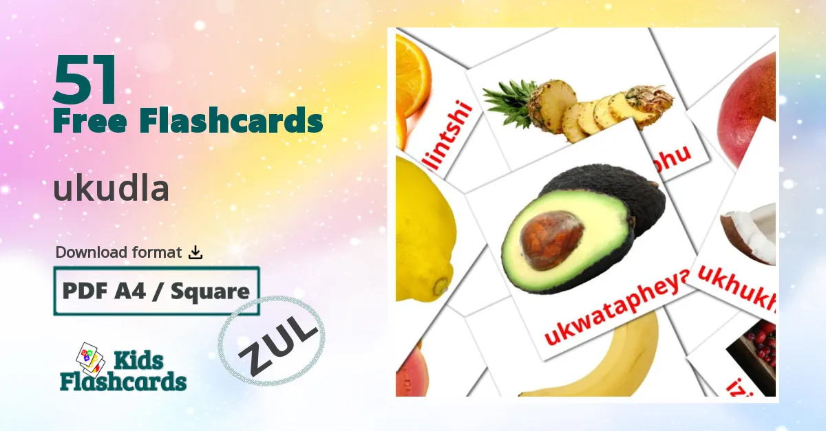 ukudla zulu vocabulary flashcards