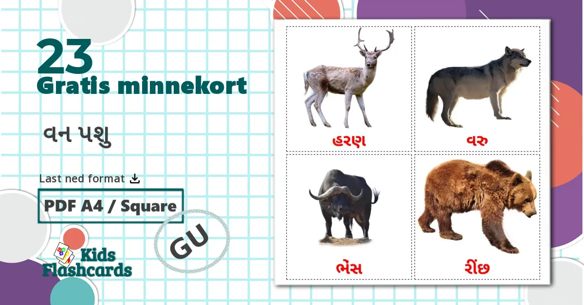 23  વન પશુ bildekort