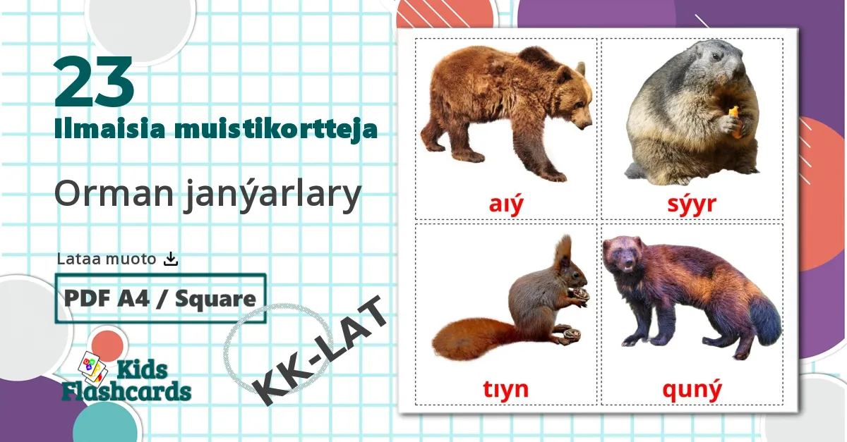 23 Orman janýarlary lasten kuvakortit