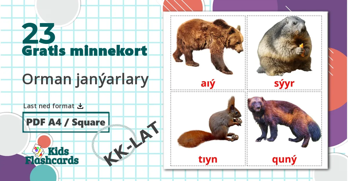 23 Orman janýarlary bildekort
