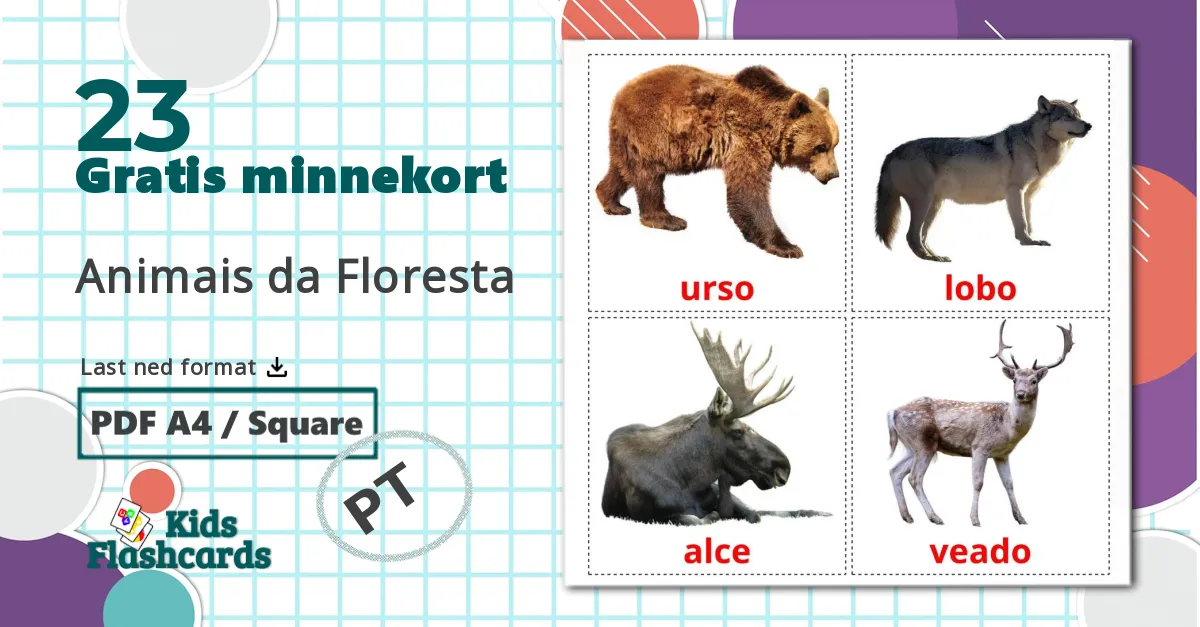 23 Animais da Floresta bildekort