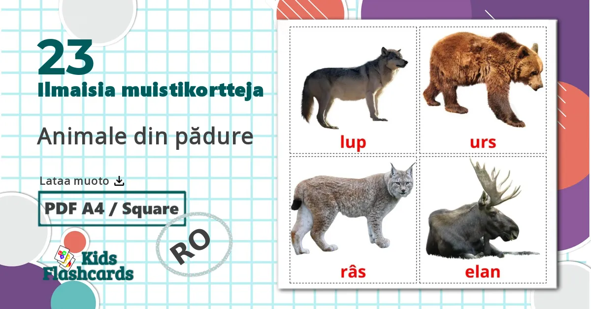 23 Animale din pădure lasten kuvakortit