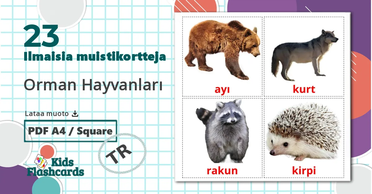 23 Orman Hayvanları lasten kuvakortit