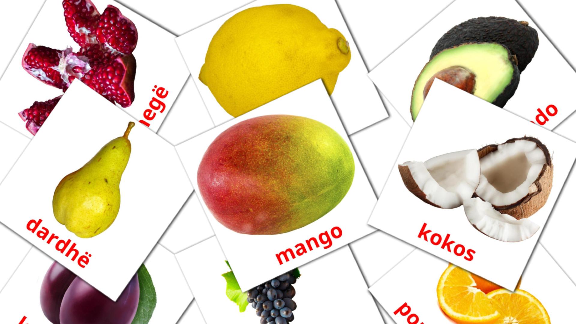 Frutas - tarjetas de vocabulario en albanés