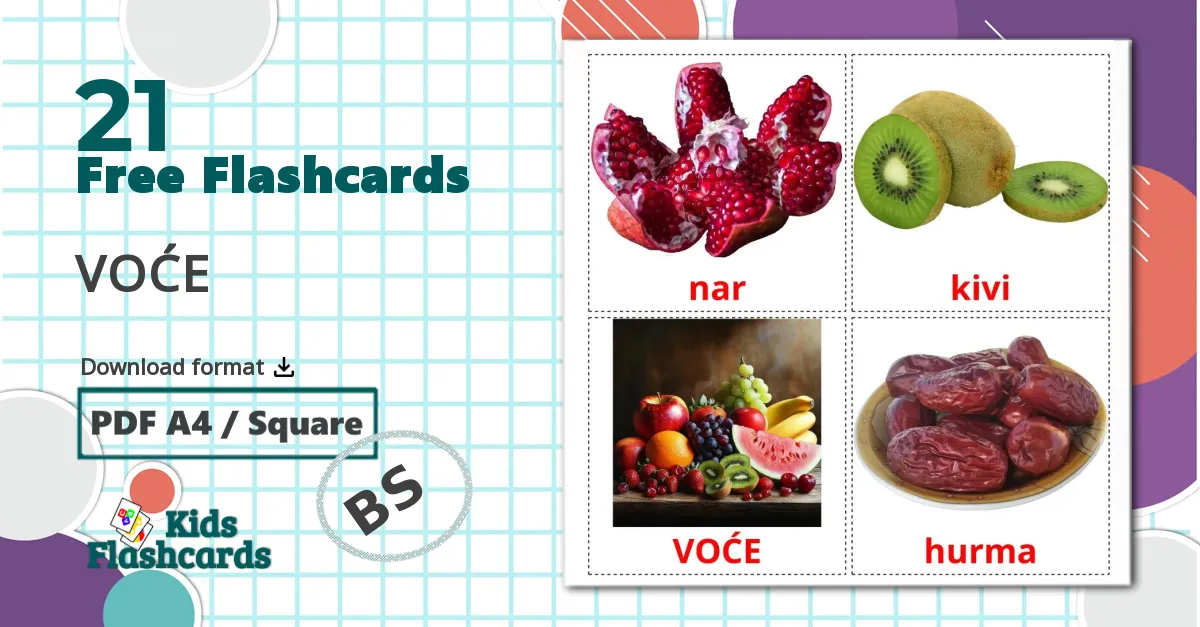 21 Fruits flashcards