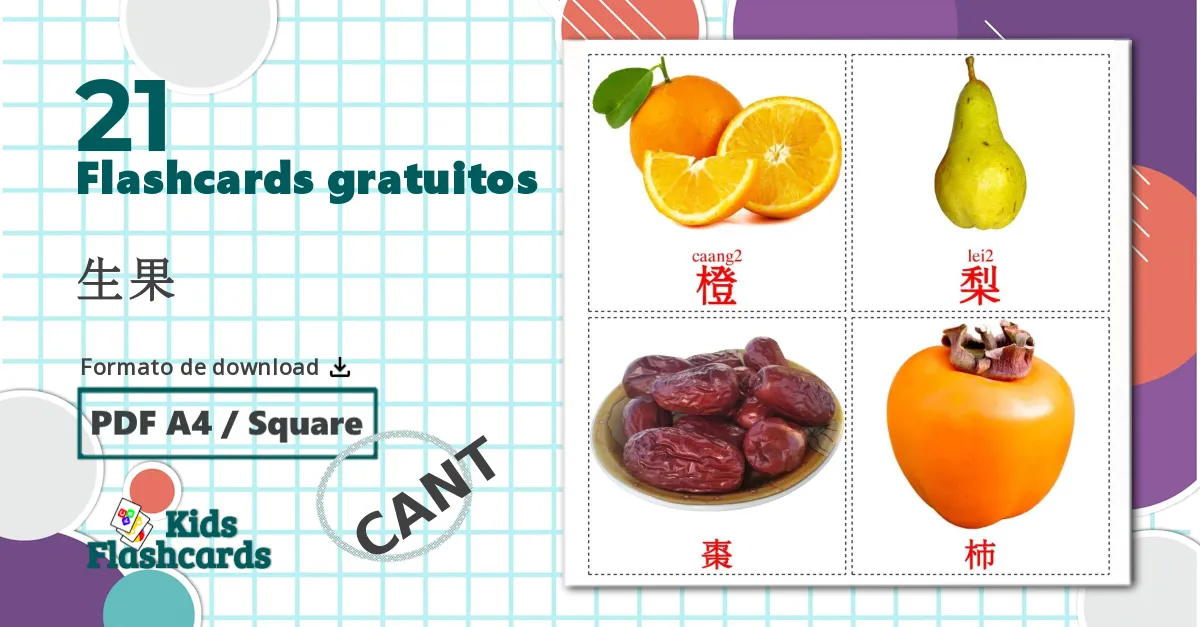 21 flashcards di Frutas