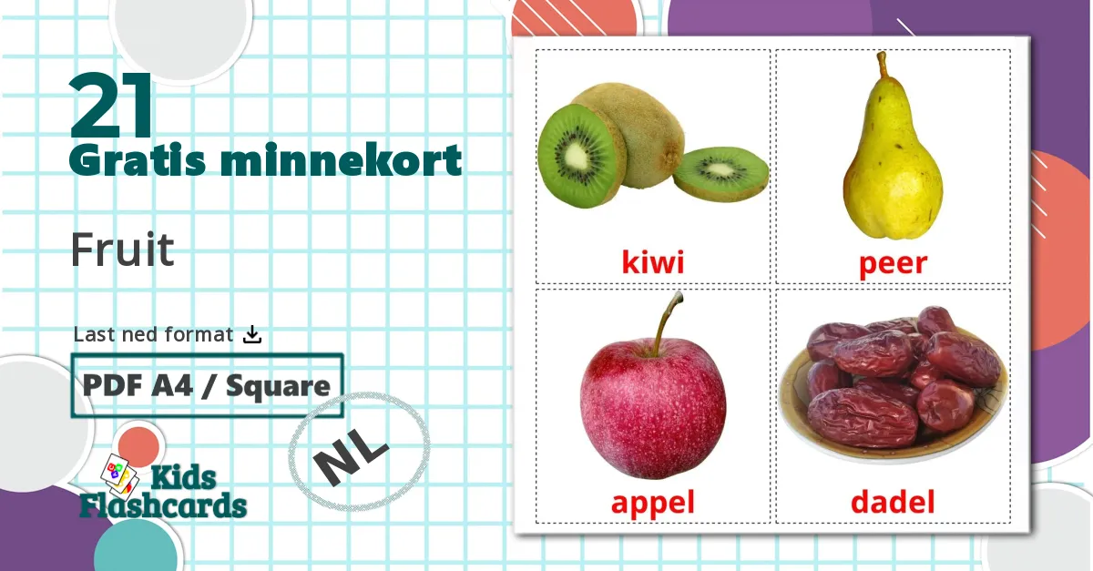 21 Fruit  bildekort