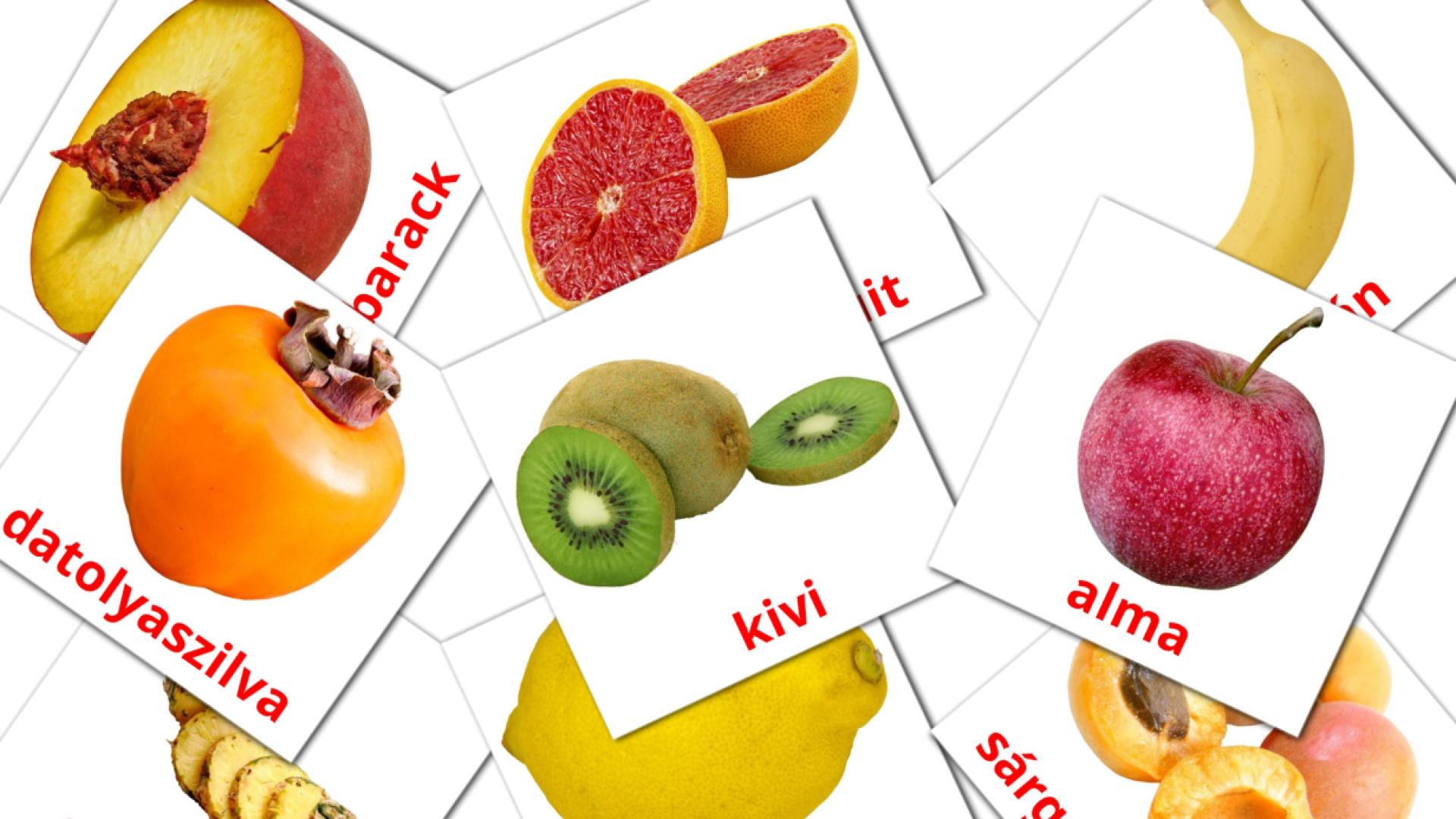 Bildkarten für Gyümölcsök