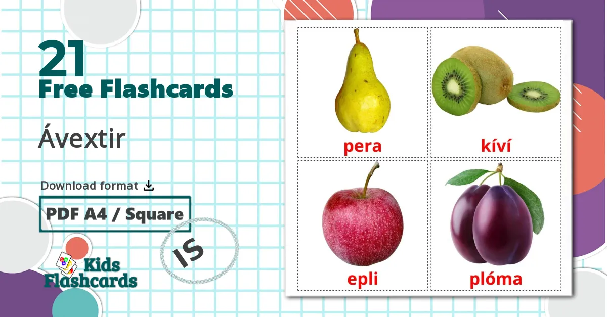 21 Ávextir flashcards