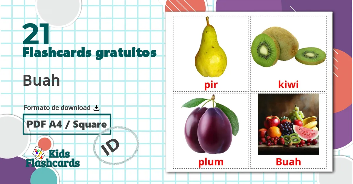 21 Flashcards de Buah