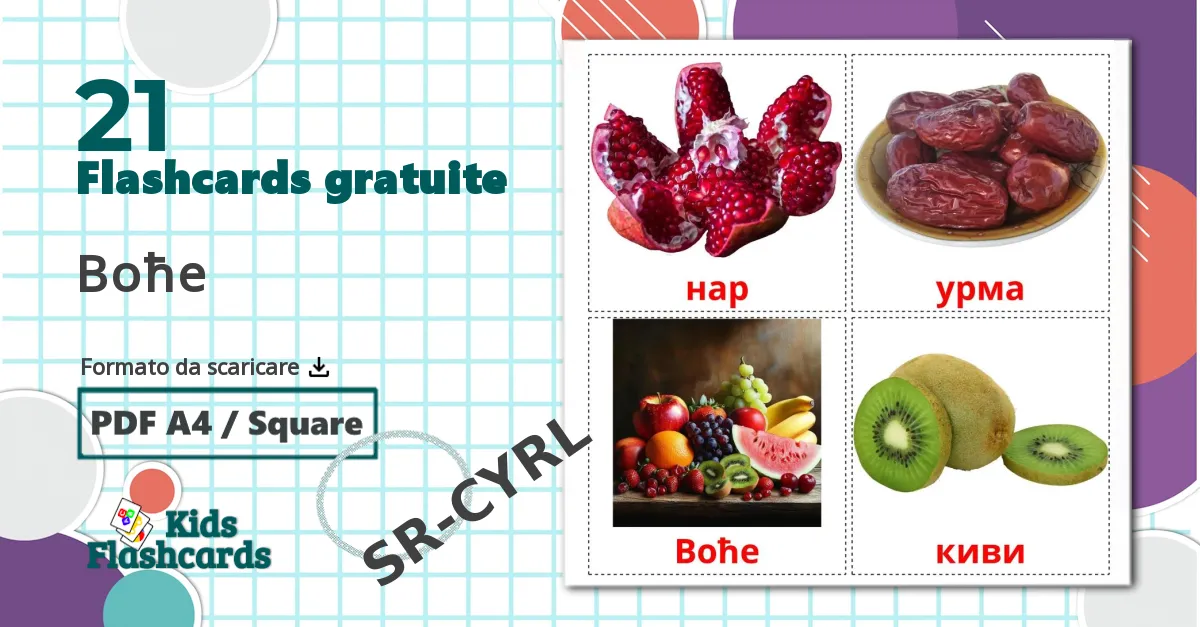 21 flashcards di Frutta