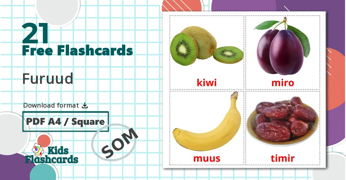 21 Fruits flashcards