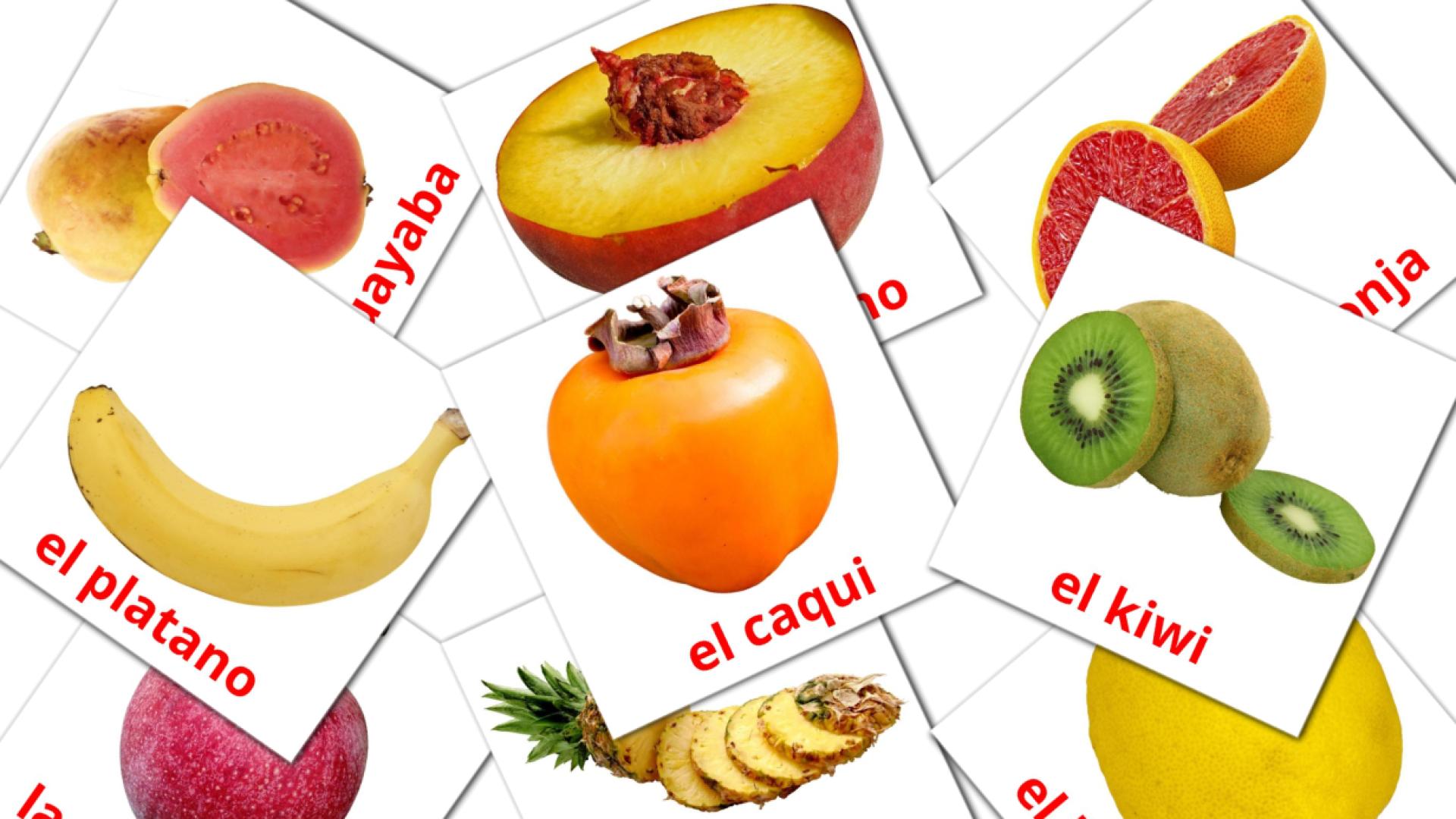 20 tarjetas didacticas de Frutas