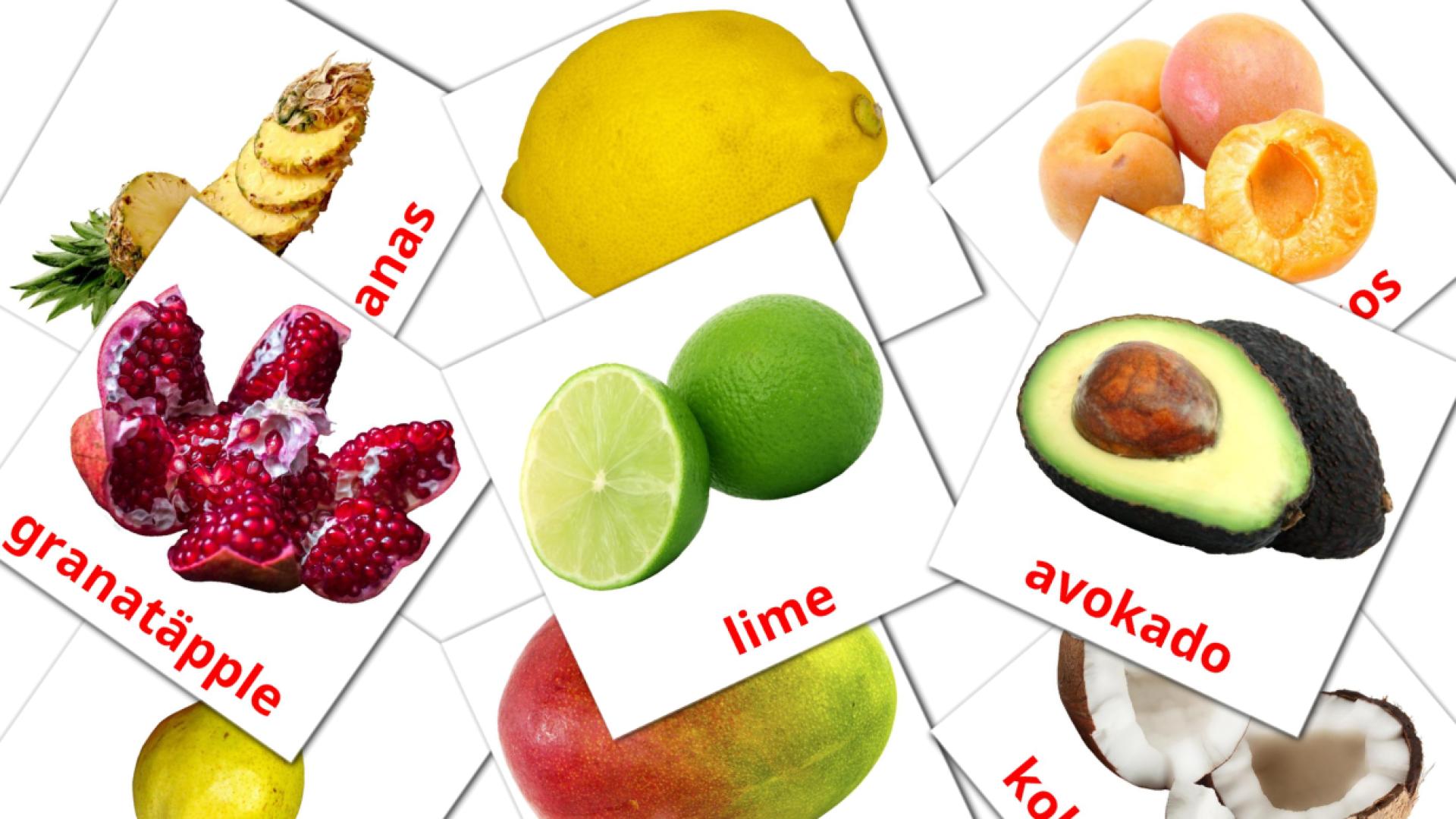 Bildkarten für Frukt