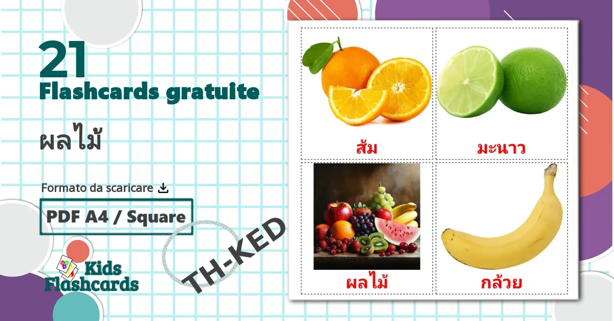 21 flashcards di Frutta