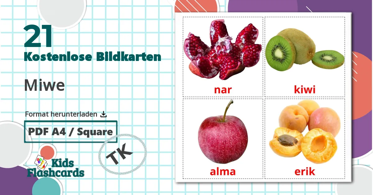 21 Bildkarten für Miwe