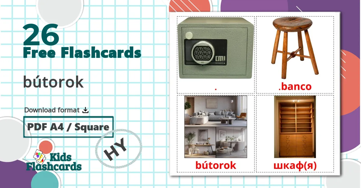 26 Furniture flashcards