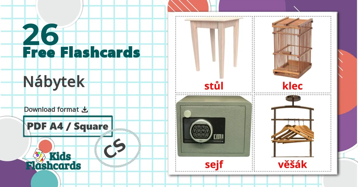 26 Furniture flashcards